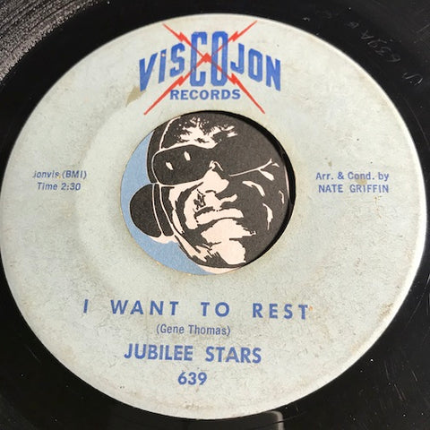 Jubilee Stars - I Want To Rest b/w 27 Psalm - Viscojon #639 - Colored vinyl - Gospel Soul